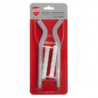 Кронштейн RT серебр радиаторные плоские с дюбелями (комплект-2шт.) 7,2х170мм,